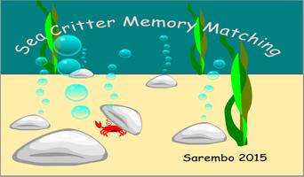 Sea Critter Memory Matching poster