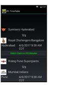 IPL Cricket 2017 Time Table Affiche