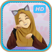Cute hijab cartoon Muslim HD Wallpaper