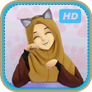 Cute hijab cartoon Muslim HD Wallpaper APK