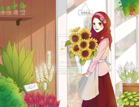 Cute hijab  cartoon  Muslim HD  Wallpaper  for Android APK 