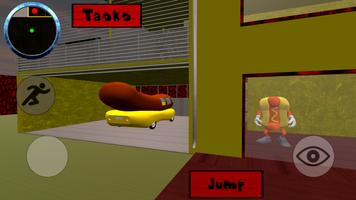 Hello Sausage Neighbor. Hot Dog Run Escape 3D Affiche