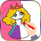 Princess Drawing & Coloring أيقونة