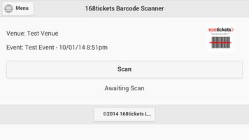 168tickets Barcode Scanner capture d'écran 1