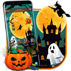 Страшная ночная тема Хэллоуина иконка