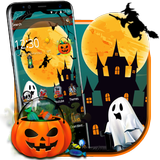 Страшная ночная тема Хэллоуина иконка