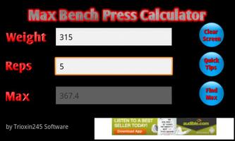 Max Bench Press Calculator ภาพหน้าจอ 1