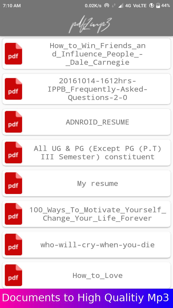 PDF to MP3 - Only Work on Some Devices for Android - APK Download