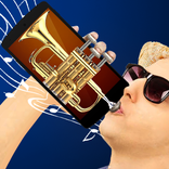 Plays the trumpet simulator