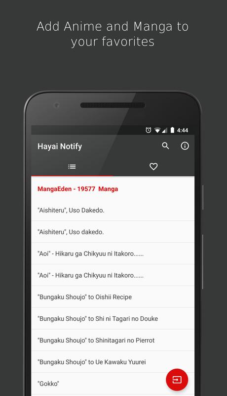 Manga Anime Notifications Hayai Notify For Android Apk Download