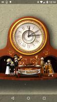 Thanksgiving Animated Clock 3D Affiche