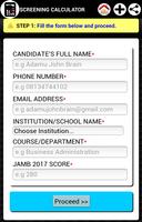 JAMB Screening Calculator Plakat