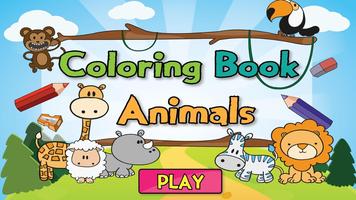 Kid Coloring Book Animals Affiche