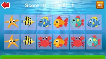 Kids Sea Animals memory game capture d'écran 1