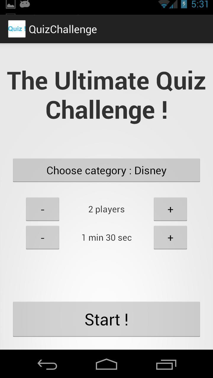 Challenge quiz