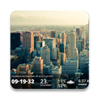 New York skyline clock icône