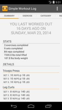 simple workout log poster