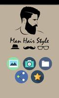 men hair beard style ポスター