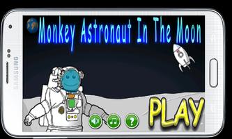 Monkey Astronaut In The Moon Plakat