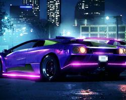 Neon Racing Car Hologram Tech Ekran Görüntüsü 3