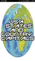 USA States & All Country Capitals Plakat