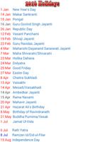 2016 Indian Holiday Calendar screenshot 3