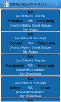 T20 World Cup 2K16 Time Table تصوير الشاشة 3