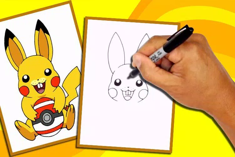 How to draw Pikachu step by step - Pokemon Go por Dibujos-Para