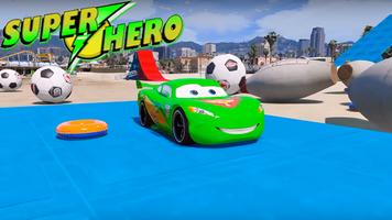 Superheroes Car Stunts Speed Racing Games syot layar 1