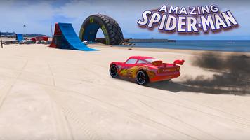 Superheroes Car Stunts Speed Racing Games syot layar 2