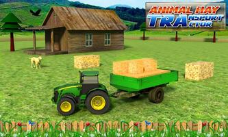 Animal Hay Transport Tracteur Affiche