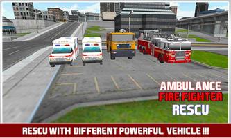 Firefighter Ambulance Rescue Affiche