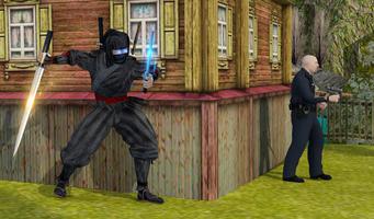 Ninja Assassin Combat Ombre Survie Défi Affiche