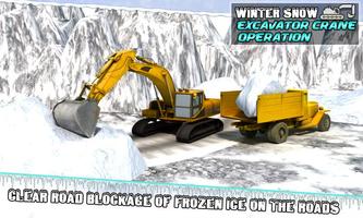 Winter Snow Excavator Crane Op ảnh chụp màn hình 1