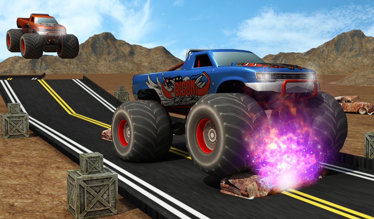 Трек монстр трак. Monster Truck extreme игра. Гонки на двоих монстр трак 3д.