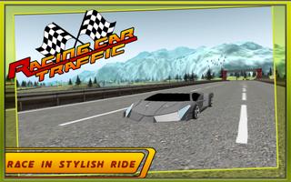 Racing Car in Traffic plakat