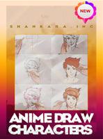 Anime characters draw tutorial poster