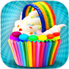 DIY Rainbow Cupcake Maker - Kids Cooking Game ikon