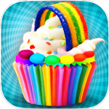 DIY Rainbow Cupcake Maker - Kids Cooking Game icône