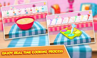 DIY Rainbow Cupcake Maker - Kids Cooking Game syot layar 1