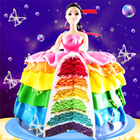 Rainbow Doll Cake bakery Game - DIY Cooking Kids icône