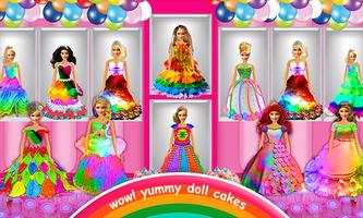Rainbow Doll Cake bakery Game - DIY Cooking Kids Ekran Görüntüsü 1