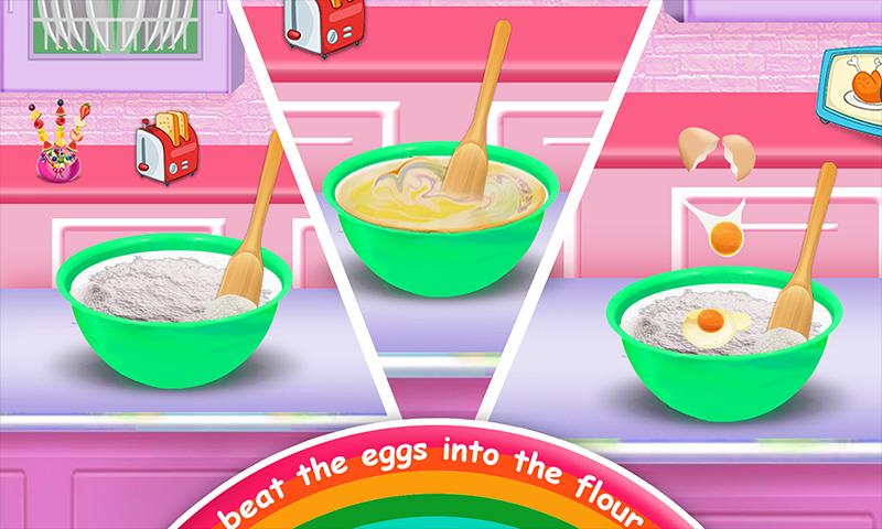 Android 用の レインボードールケーキベーカリーゲーム Diyクッキングキッズ Apk をダウンロード