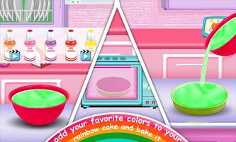 Rainbow Doll Cake bakery Game - DIY Cooking Kids imagem de tela 3