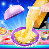 Geschmolzenes Cheesy Wheel Foods Spiel! Käse Zeichen
