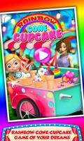 Einhorn Regenbogen Eiscreme Kegel Cupcake Kochen Plakat