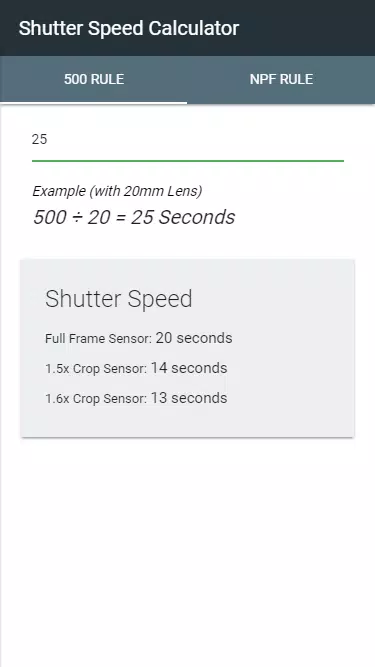 Shutter Speed Calculator APK for Android Download