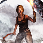 Superhero Lara Fighting - Mission d'artisanat de icône