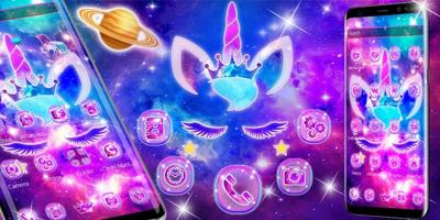 Shiny Galaxy Cute Unicorn Theme screenshot 3