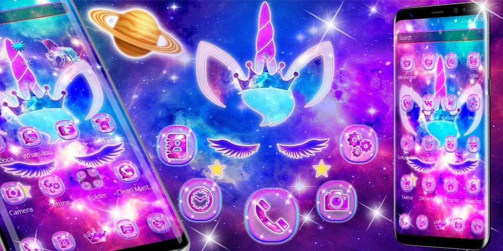 Shiny Galaxy Cute Unicorn Theme For Android Apk Download